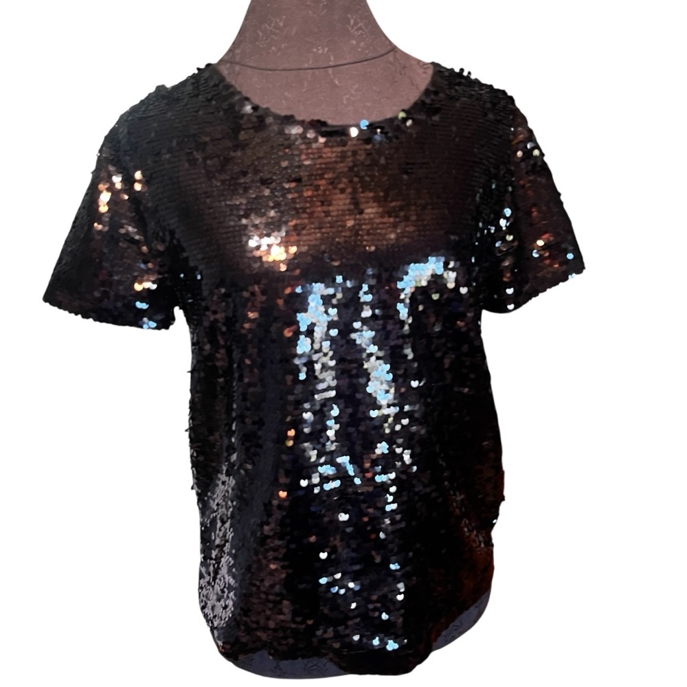 J. Crew Women’s All Over Sequin T Shirt Small